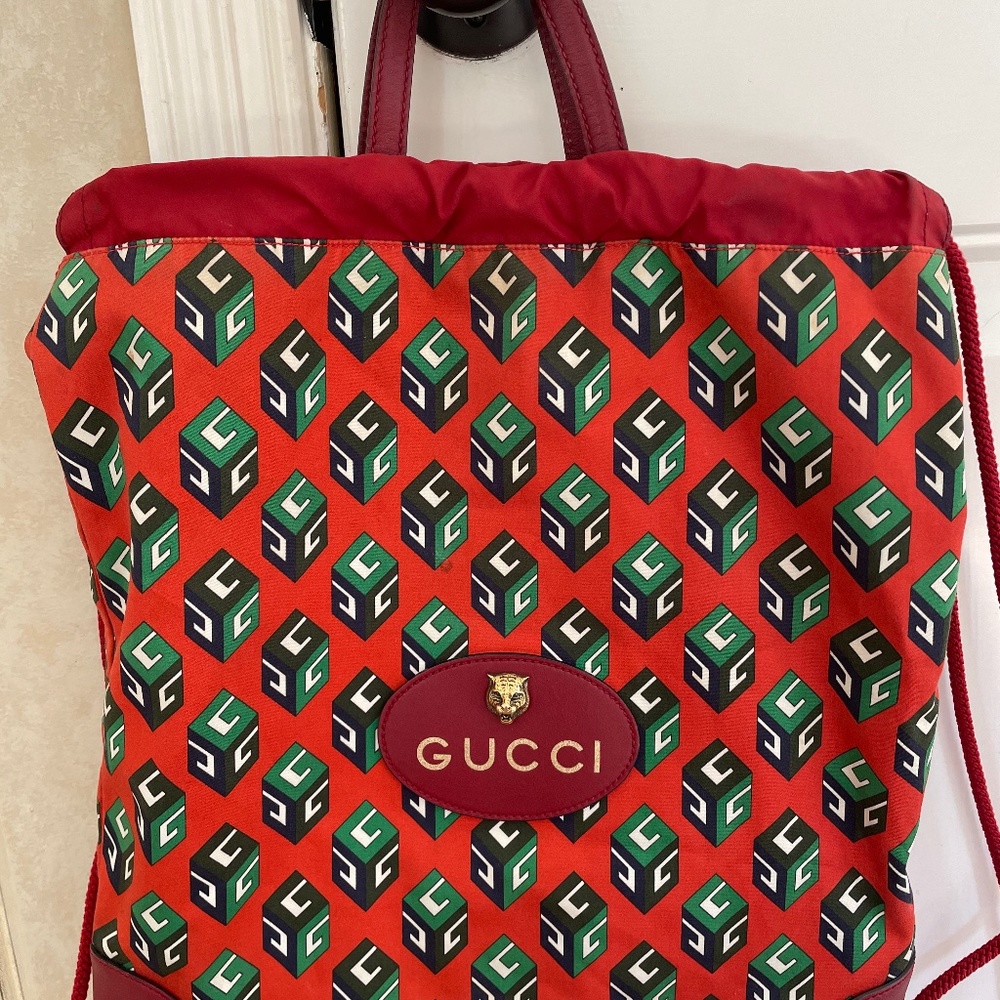 Gucci aunthentic Wallpaper Drawstring Backpack